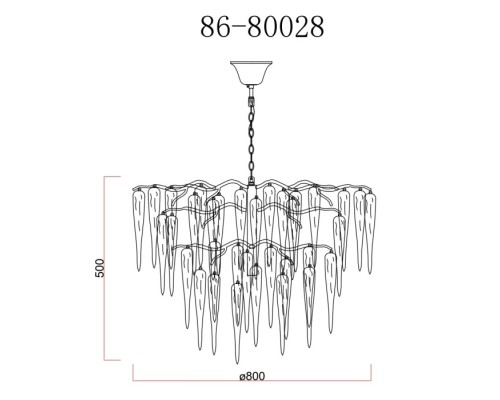 Подвесная люстра  86-80028 Garda Decor