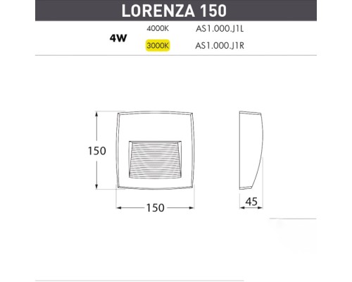 Встраиваемый светильник уличный Lorenza AS1.000.000.WXJ1L Fumagalli