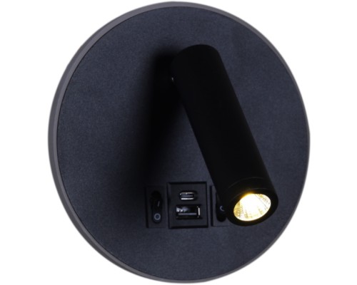 Настенный светильник  86203-9.2-001KT LED12W+USB BK Reluce