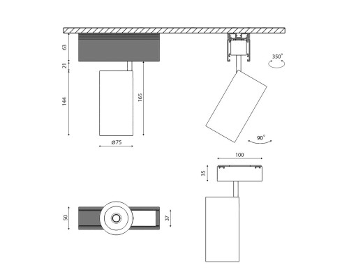 Светильник для низковольтного трека SY SY-601202-BL-20-NW DesignLed Светильник для низковольтного трека SY SY-601202-BL-20-NW DesignLed