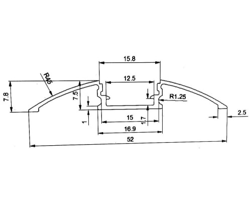 Профиль алюминиевый ARC-608FL ARC-608FL SWG