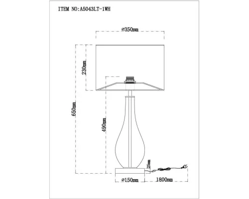 Интерьерная настольная лампа Naos A5043LT-1WH Arte Lamp Интерьерная настольная лампа Naos A5043LT-1WH Arte Lamp