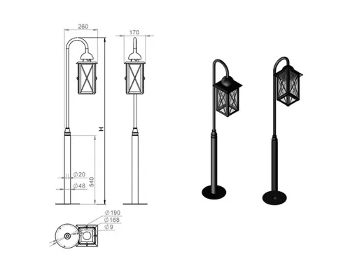 Наземный фонарь Baveno 260-41/bg-14 Русские фонари Наземный фонарь Baveno 260-41/bg-14 Русские фонари